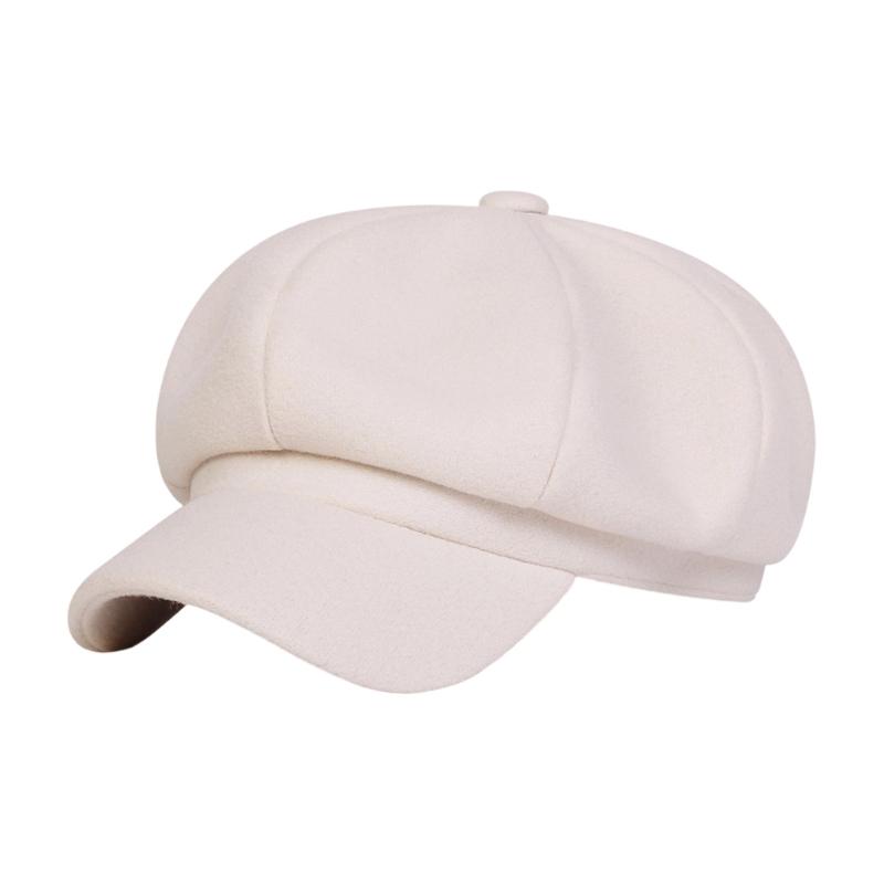 Soft Warm Winter Painters Cap With Solid Color Cotton Newsboys Cabbie Hat For Women Casual Outfit Everyday Essential