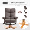 Recliner with Footstool, 360 degrees Swivel TV Chair with Reclining Function Reading Chair for Bedroom, Living Room, Faux Leather, Brown