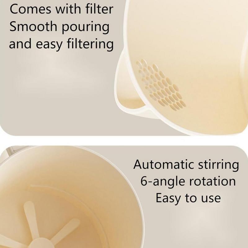 2 In 1 Electric Egg Beater Multi-Function Cordless Handheld Mixer Filter 1L Rice Washing Bowl Automatic Stirrer For Milk Liquid