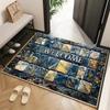 Stone Flower Print Welcome Doormat Living Room Bedroom Entrance Carpet Vintage Farmhouse Interior Decoration Carpet