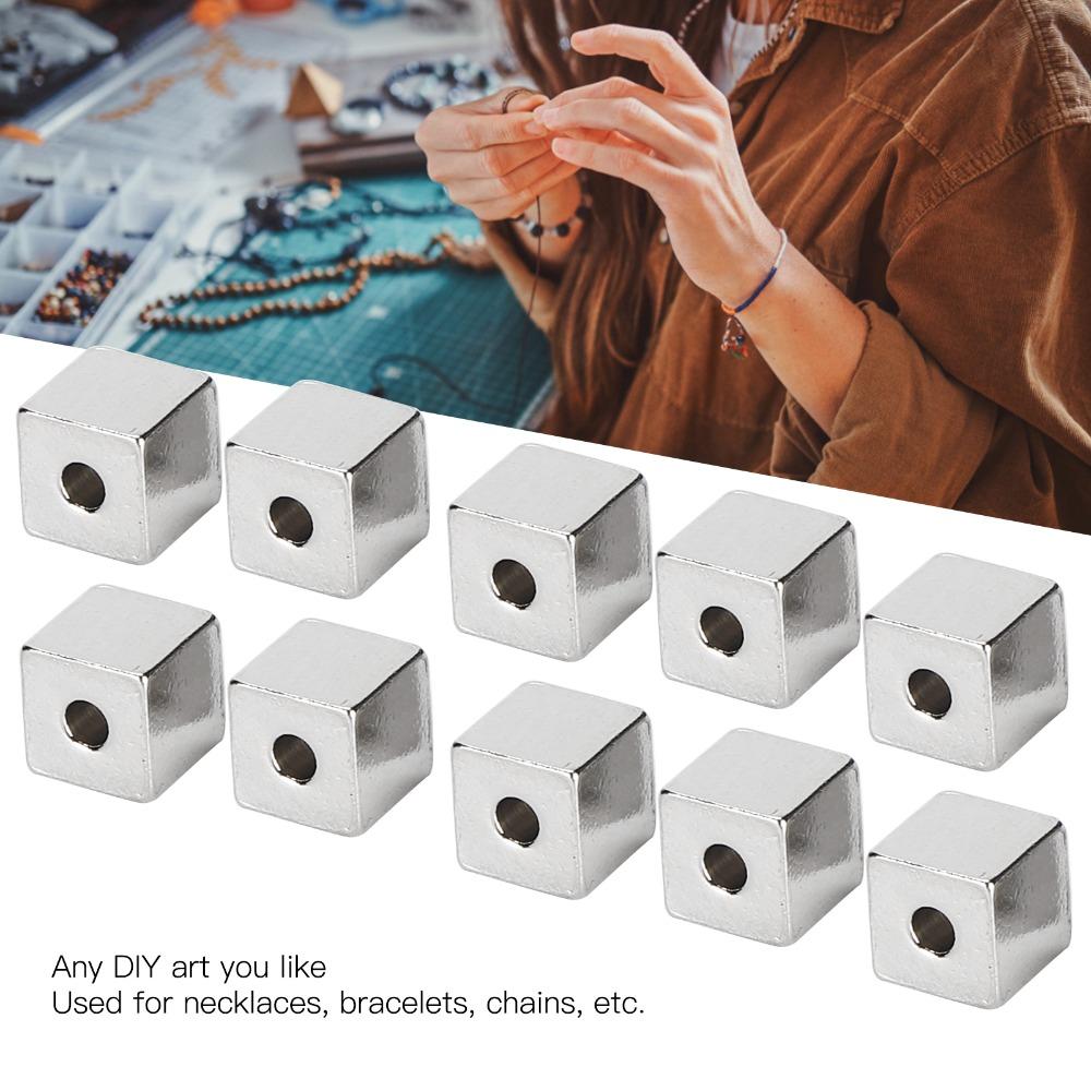 50pcs Stainless Steel Square Spacer Beads Steel DIY Necklace Accessories  DIY Jewelry Making