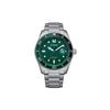 Light Powered Quartz Movement Stainless Steel Strap Watch Men's Watches Green Dial AW176880X