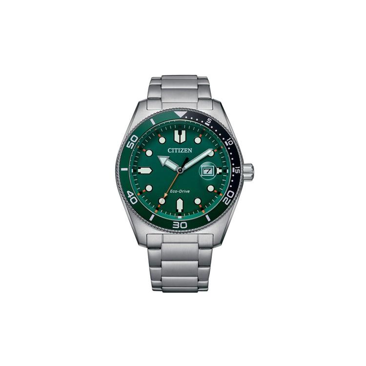 

CITIZEN Light Powered Quartz Movement Stainless Steel Strap Watch Men s Watches Green Dial AW176880X Green Dial