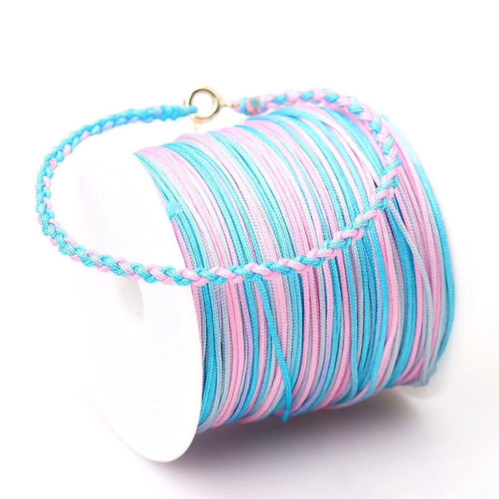 Nylon DIY Chinese Knot Jewelry Making Bracelet Rainbow Rope Braided String Thread Cord Macrame Cord
