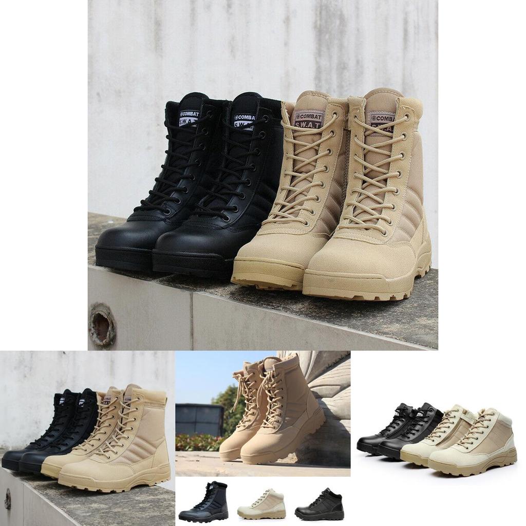 Comfortable Shock Absorbing Men's Military Combat Boots With Durable Rubber Sole