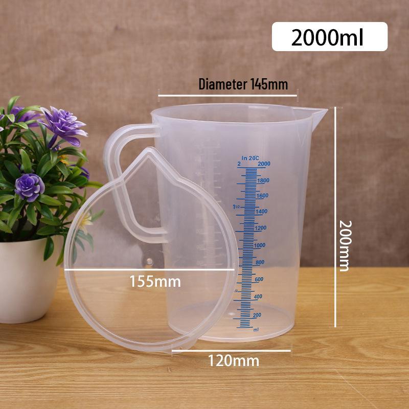 Food Grade Plastic Measuring Cup with Scale - Ideal for Milk Tea Shops & Baking, Large Capacity.