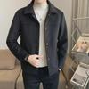 Men's Slim Fit Woolen Coat - Autumn/Winter Solid Color Lapel Jacket
