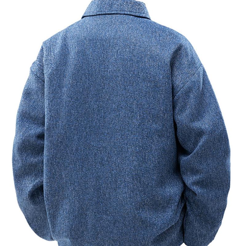 Gemütlich Einkuscheln Einfache Jacke mit quadratischem Kragen Übergewichtige Männer Übergröße Locker Lässig Taschenmantel