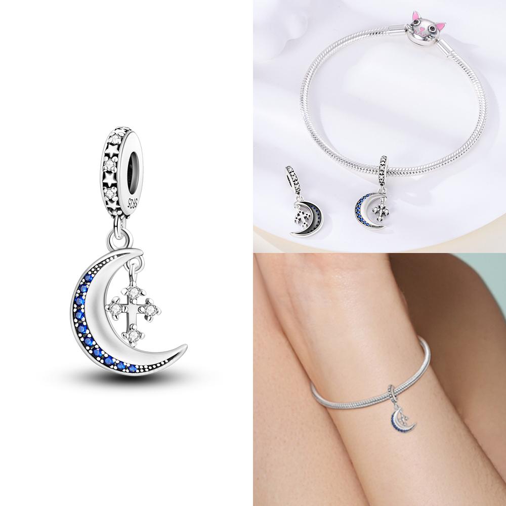 Blue Moon Nightlight Butterfly Astronaut Original Charms Beads Fit Bracelet Copper Women Jewelry Making Diy Accessory Gifts