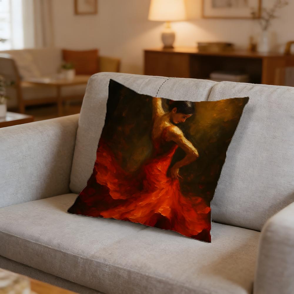 Flamenco Cushion Cover Anti-Dust Mite Short Plush Pillowcase - Invisible Zipper Silky Soft Sofa Cushion Cover