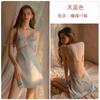 Women's Satin Lace Padded Backless Cami Sleep Dress Lounge Set