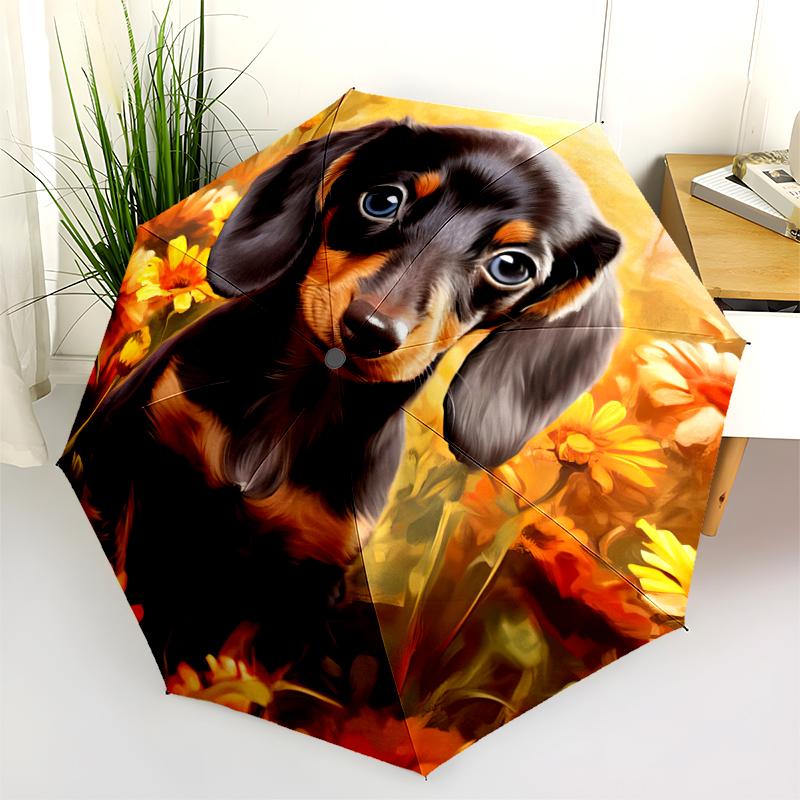 1PC cute dog pet puppy Umbrella Portable Folding Umbrella Iron Frame Hole Bone Structure Outdoor Home Umbrella A14
