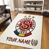 Custom Name AC Sparta Praha Flannel Pattern Square Carpet,Area Rug,Carpet Rug for Living Room Bedroom Sofa Playroom Decor,Non-slip Floor Mat