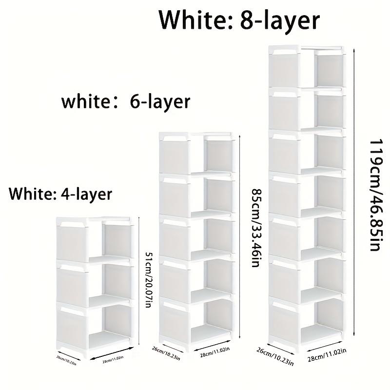 Practical Shelf Durable 4/6/8-layers White Storage Shelf | Easy To Install, Freestanding Organizer Rack - Suitable for Garage, Store, Kitchen