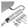 Hub USB-C 8 em 1 Adaptador RJ45 100Mb/s HDMI 4k USB 3.0 para Windows/Mac/Steam