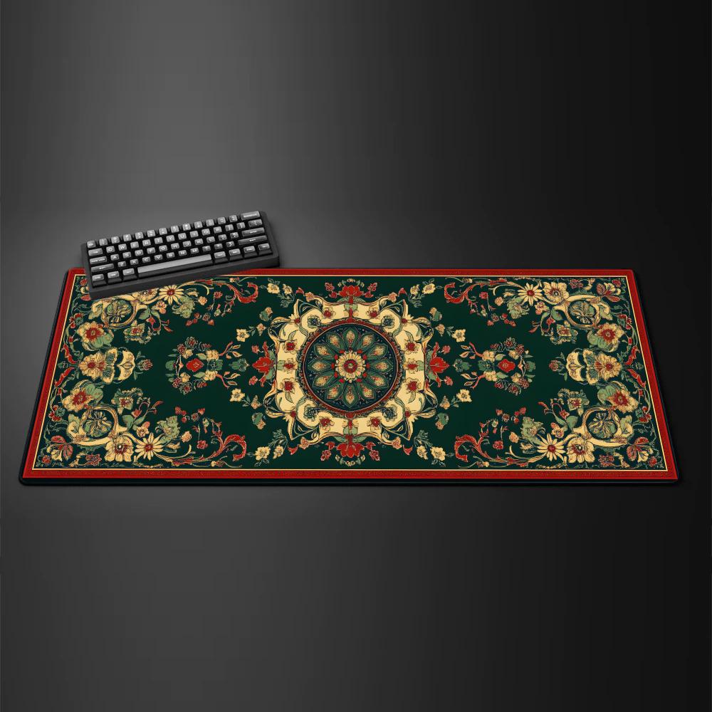 Persian Style Mouse Pad Xl Large Pc Gaming Machine Rubber NonSlip Lock Edge Gaming Speed Keyboard Pad Office Expansion Desk Pad