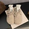 Wool version! Sweet and white round head inner height-increasing fluffy shoes for women outside winter velvet warm bean cotton shoes