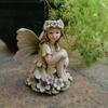 Vintage Flower Fairy Resin Garden Ornament - Angel Sculpture