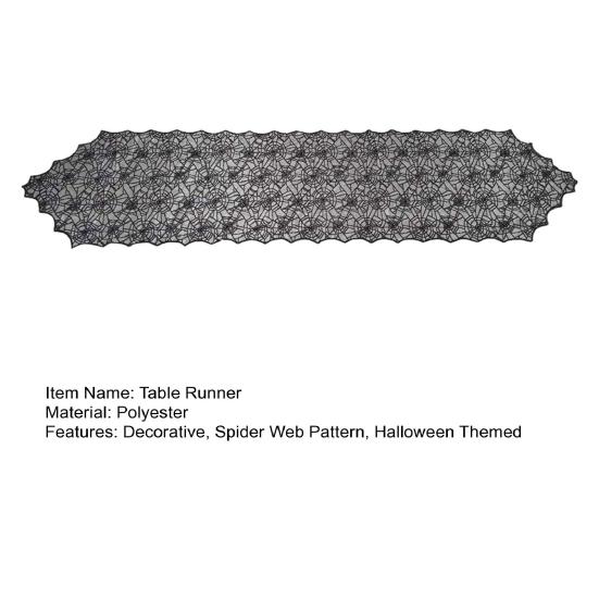 Halloween Spinnennetz Tischläufer, Esstischläufer, Fleckenresistenter Hohl-Tischläufer Halloween Party Dekoration
