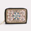 Bohemian Style PU Zipper Card Holder & Coin Purse with Butterfly and Flower Design