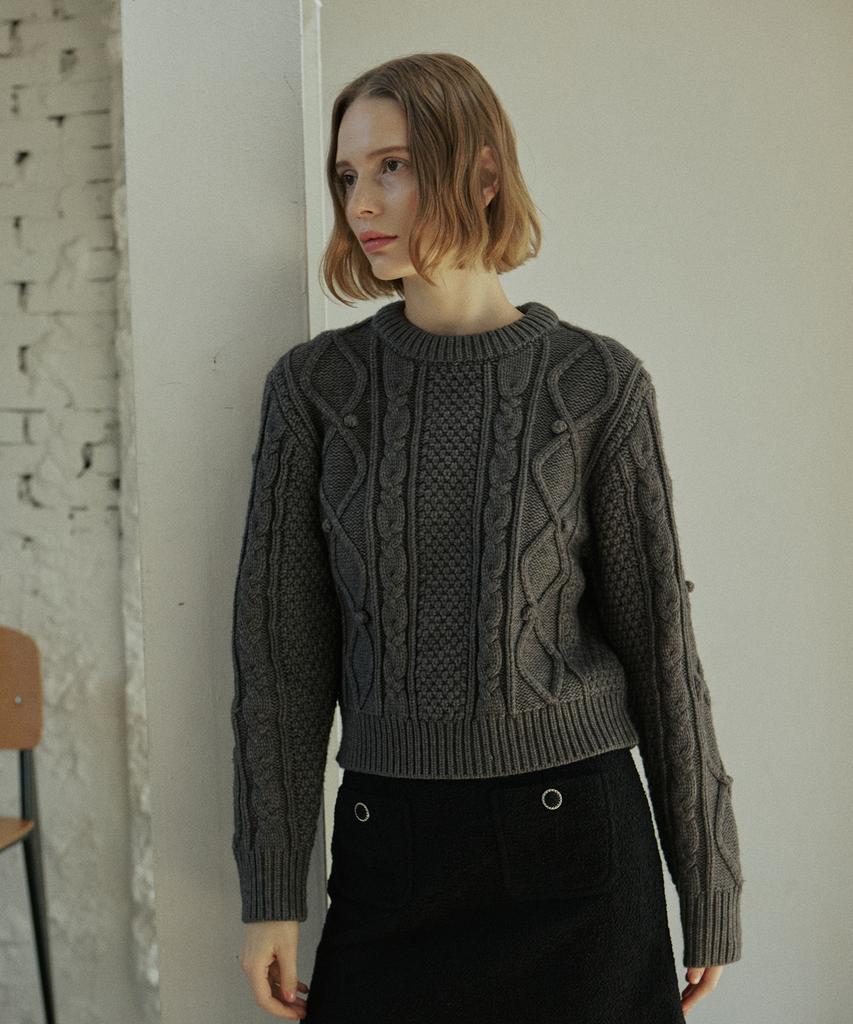 YUPPE Bell Cable Knit_Charcoal