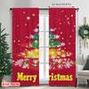 2pcs 2D Flat Printing Christmas Drapes Colorful Christmas Tree Versatile Polyester Without Electricity Party Decorations for