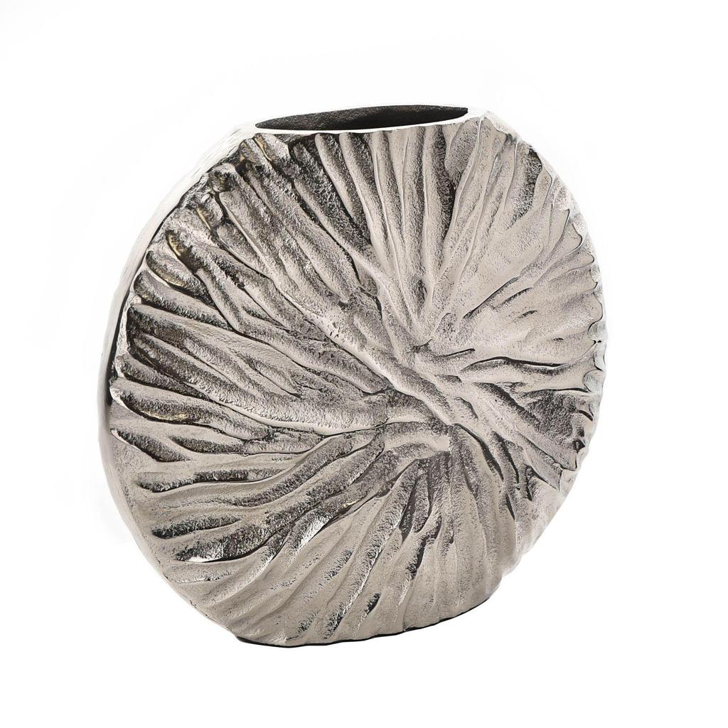 Hestia Sølv Metall Teksturert Rund Vase 21x24cm