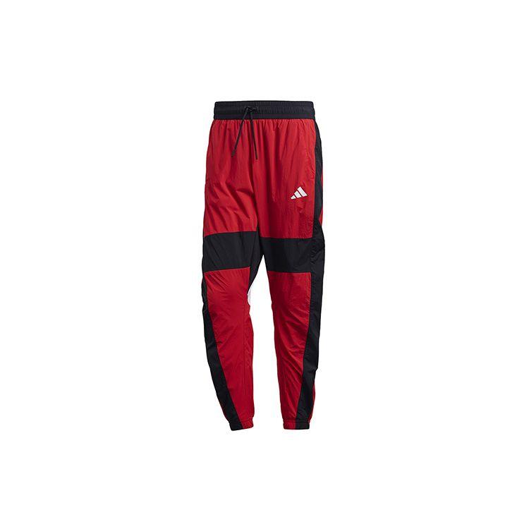 

Adidas M O Shape Pant Spliced Tapered Cuff Comfortable Knit Athletic Jogger Pants Men Red Black FI4685 M