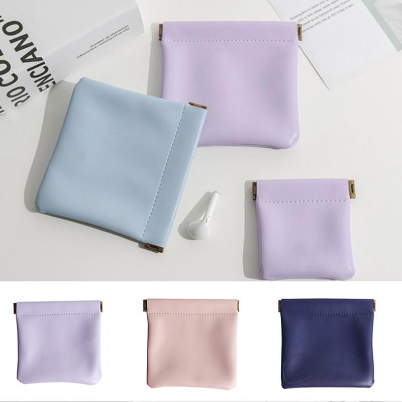 Porta-moedas de Couro PU Masculino Feminino Mini Porta-moedas Porta-cartões Bolsa para Dinheiro Pequena Carteira para Guardar Moedas