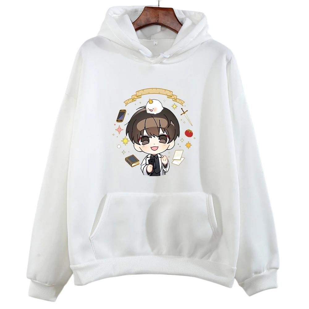 Женские толстовки с капюшоном Аниме Omniscient Reader Графический свитшот Мультфильм Комикс Kawaii Печать Пуловеры для девочек Зимняя флисовая одежда XS белый 1980₽