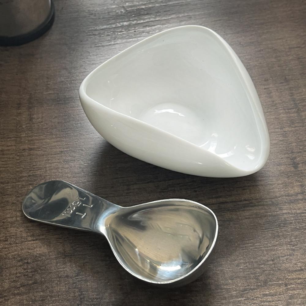 Ceramic Coffee Bean Measuring Tray Set - Green Bean Tray, Weighing Dish, Roasted Bean Sample Plate for Baristas/Home Lovers, Gift Box YJKJ-006