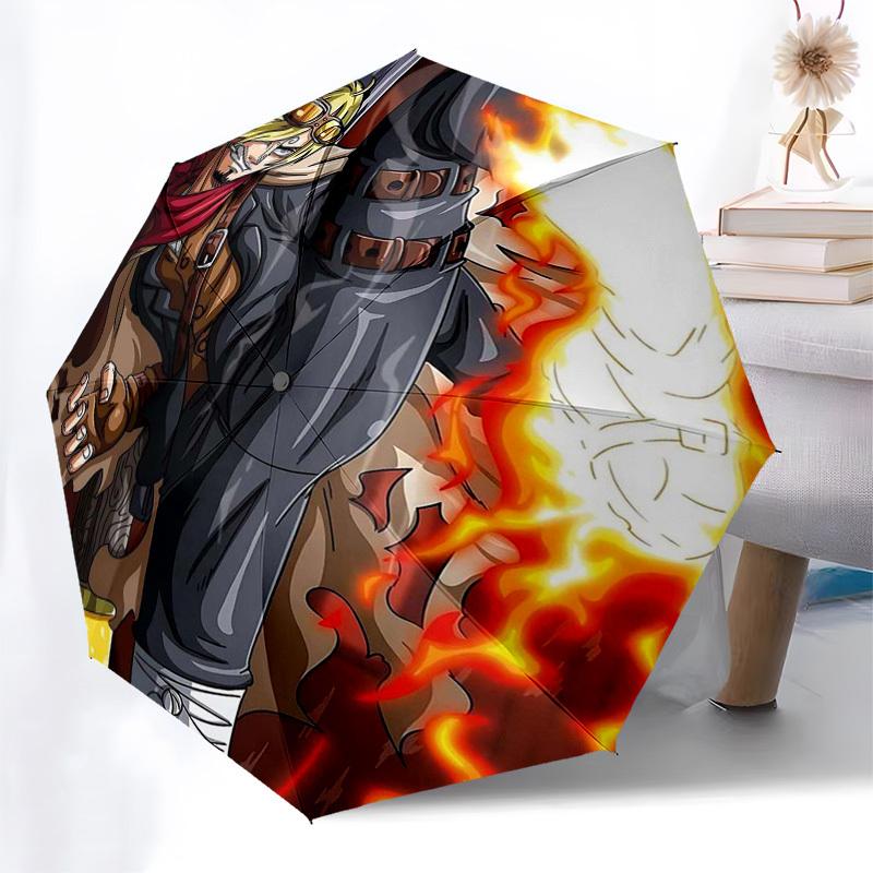 1pc Outdoor Umbrella with Anime Character Design - Automatic Opening/Closing, Portable 3-Fold Design, 8-Rib Iron Frame, Perfect Gift for Fans, Tr