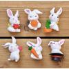 (6 Pcs Rabbit Set) Miniature Showpiece Set for Home Decor,Car Dashboard,Valentine,Living Room,Gifts Figurines,Cake Decoration Items