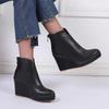 2025 Autumn-early Winter Shoes, Women's Platform Ankle Boots, Modern Women's Wedge Shoes 10 Cm, Pure Black, White, Plus Size 42