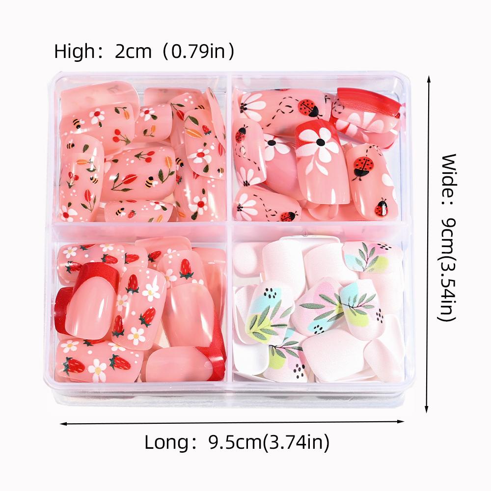 96 szt. 24*4 Krwiste Halloween Długie Migdały Sztuczne Paznokcie 3D Czarna Czerwona Pajęczyna Czaszka Przyklejane Paznokcie Pełne Pokrycie Manicure Dekoracje