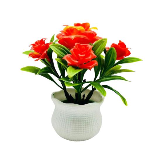 Artificial Potted Plants 5 Rose Flower Head Home Office Table Centerpiece Wedding