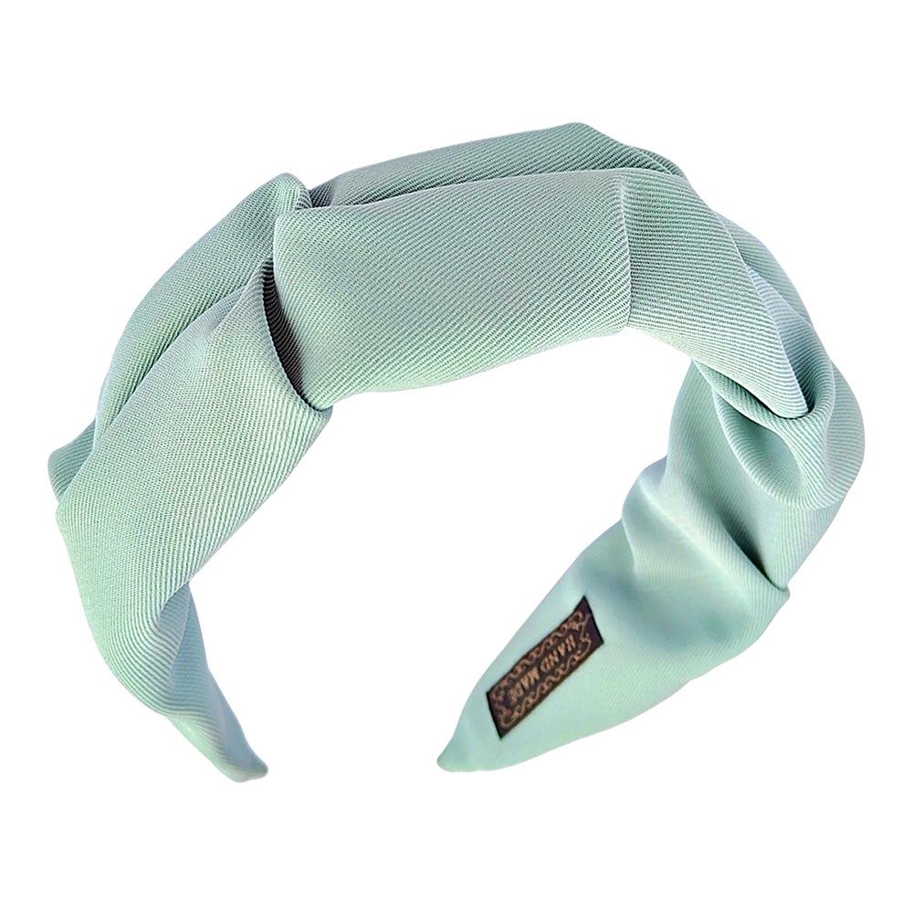 Koreansk hårtilbehør Ensfarget bomull krøllet hodebøyle for kvinner med bred ramme Makeup-hårbånd for hodeplagg for kvinner