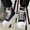 Herren High-Top Fleecegefütterte Winter Canvas Sneaker mit dicker Sohle