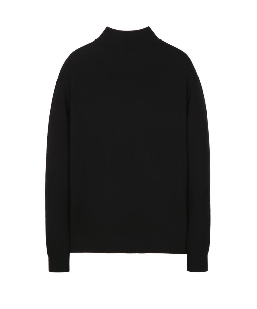 IL CORSO Cashmere Blend Mock Neck Knit Black