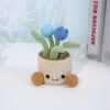 Pianta Artificiale Tulipano in Vaso all'Uncinetto Carina Vaso Pianta Finito Tessuto a Mano Tulipano Libreria Tavolo Decorazione Stanza