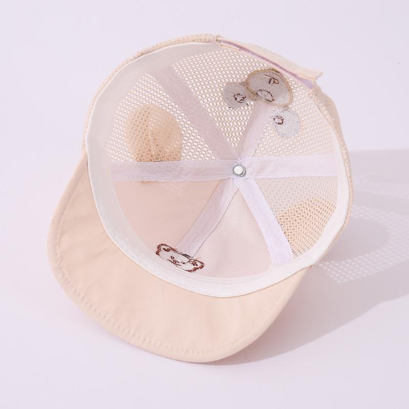 Cute Bear Baby Baseball Cap Breathable Mesh Thin Infant Boy Girl Peaked Cap Summer Soft Brim Cotton Toddler Snapback Sun Hats