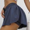 Women Shorts Wear-resistant Elastic Drawstring Flowy Biker Shorts Butt Scrunch Skirt for Yoga
