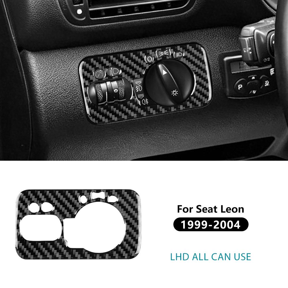 Carbon Fiber Headlight Control Switch Cover for SEAT Leon 1999-2004 LHD Dashboard Parts Black Carbon Fiber чёрный