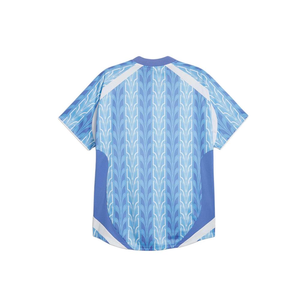 Puma Color Block Letter Print Casual Breathable Training Short Sleeve Football Shirt Unisex Tops Blue 627933-18