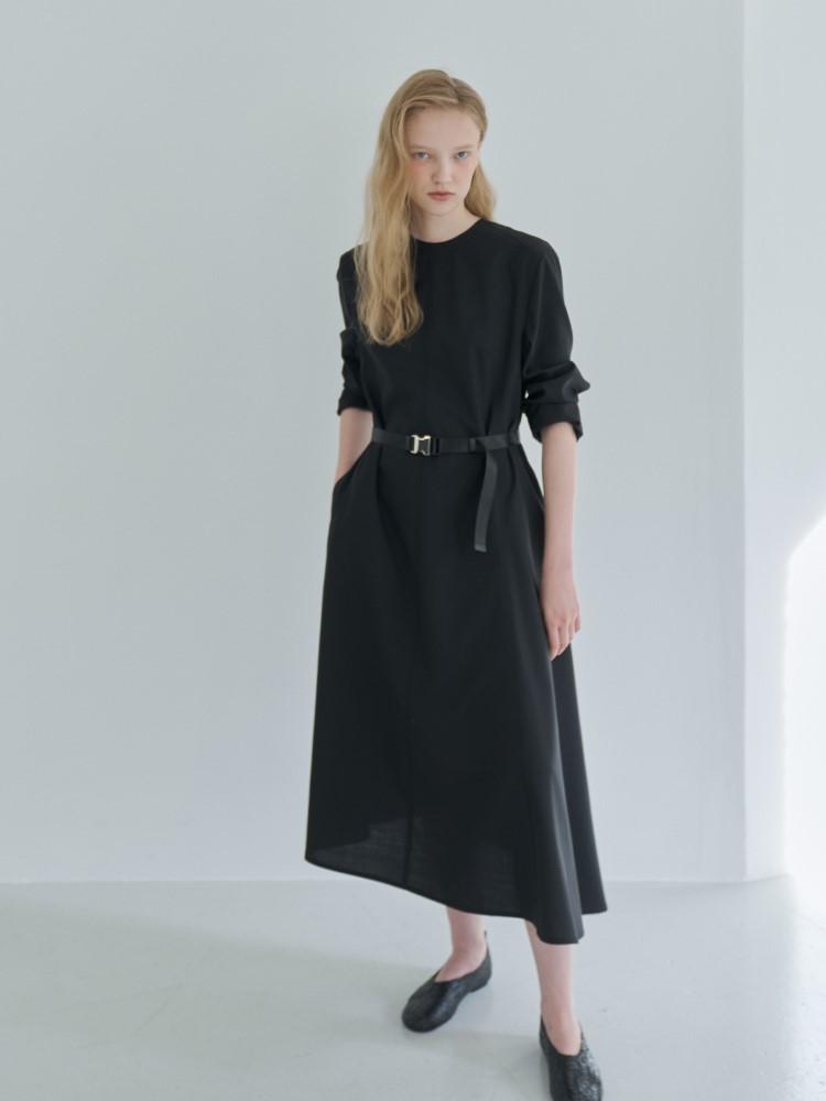 COTE28-1 Belted Long Dress