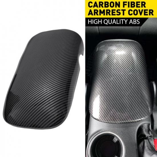 For Ford Mustang 2015-2025 Accessories Center Console Box Pad Carbon Fiber ABS