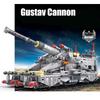 Military MOC 853pcs Schwerer Gustav Model Heavy Gustav Cannon Gun Building Blocks DIY With Tank Bricks Toys For Kids Boys