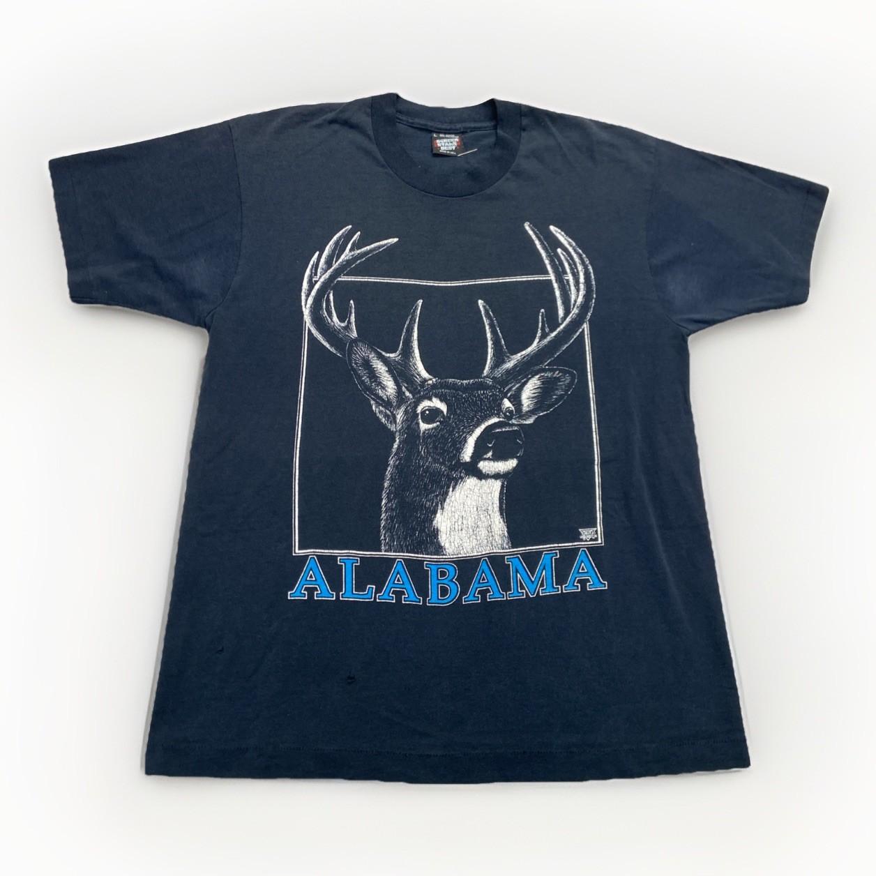 Vintage Deer Shirt Mens L Big Buck Hunting 90s Alabama Black Nature M