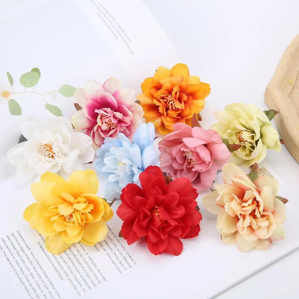 5/10Pcs Artificial Flower Heads Autumn Rose Home Decoration Outdoor Garden Wedding Decor DIY Wreath Gift Box Accessories