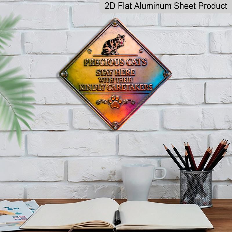 2D Flat - 1pc Design Featuring A Cat Companionship Theme, This Vintage Metal Sign, Makes A Perfect Home Decor Gift for Cat Lovers, Suitable for